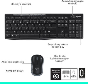 Logitech MK270 Kablosuz Set Outlet