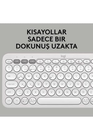 Logitech Pebble Keys 2 K380S 920-011860 Beyaz TKL Q Kablosuz Klavye Teşhir