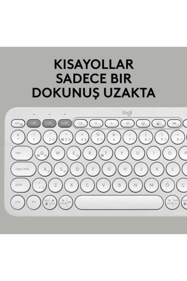 Logitech Pebble Keys 2 K380S 920-011860 Beyaz TKL Q Kablosuz Klavye Teşhir