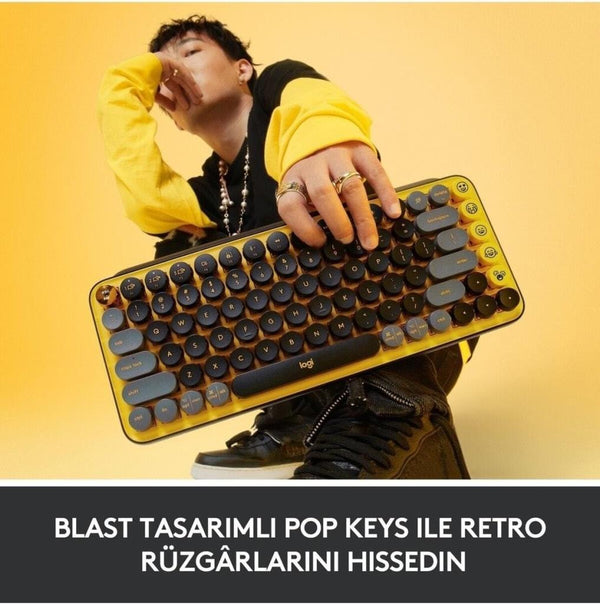 Logitech POP Keys Sarı Klavye Teşhir