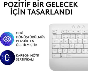 Logitech K650 Signature Kablosuz Beyaz Klavye - teşhir