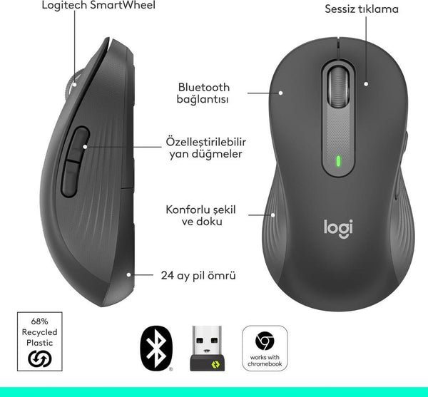 Logitech M650 Sol El Kablosuz Mouse Teşhir