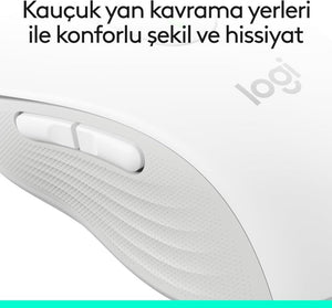 Logitech M650 Signature 910-006255 Beyaz Sessiz Küçük Boy Sağ El Kablosuz Mouse Teşhir