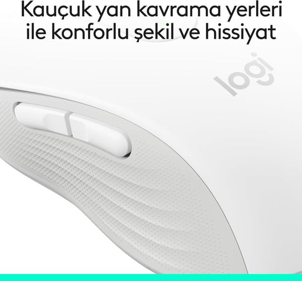 Logitech M650 Signature 910-006255 Beyaz Sessiz Küçük Boy Sağ El Kablosuz Mouse Teşhir