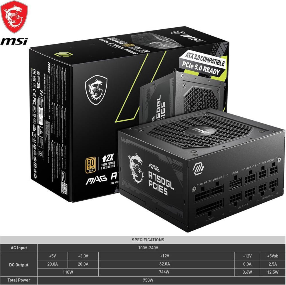 MSI MAG A750GL Gen5.1 750 W Power Supply
