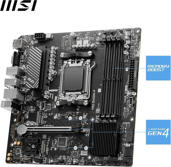 MSI Pro B650M-P AMD AM5 DDR5 Micro ATX Anakart