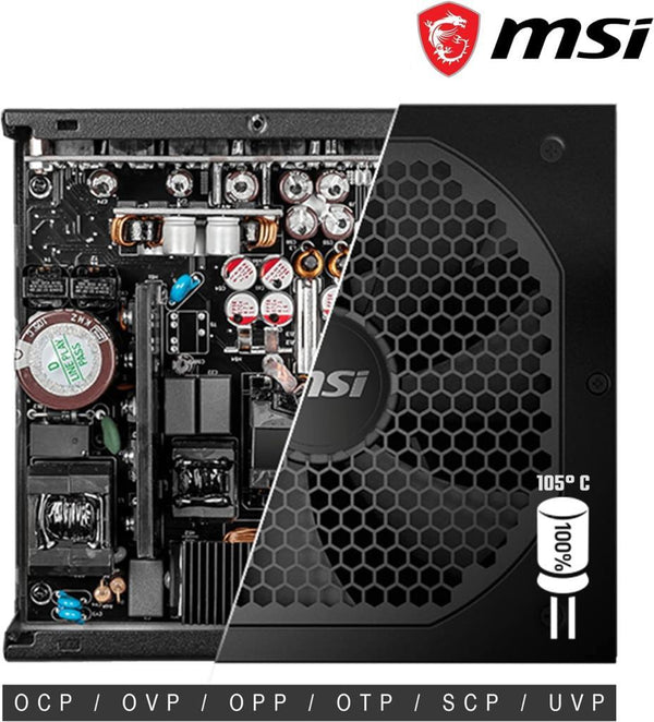 MSI MPG A650GF 650 W Power Supply Outlet