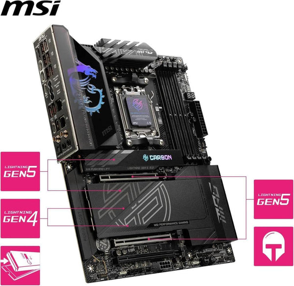 MSI MPG X870E Carbon Wi-Fi AMD AM5 DDR5 ATX Anakart Teşhir