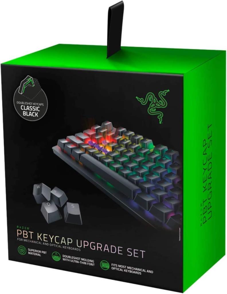 Oyun Klavyesi için Razer PBT Tuş Takımı - Mekanik ve optik klavyeler için klavye yükseltme seti (arka ışık uyumluluğu, üstün PBT malzemesi) Kuvars/Pembe