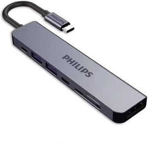 Philips Type C to PD 87W HDMI USB SD Micro SD Dönüştürücü Hub