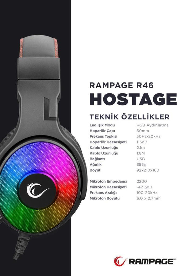Rampage Hostage R46 RGB Kulaklık