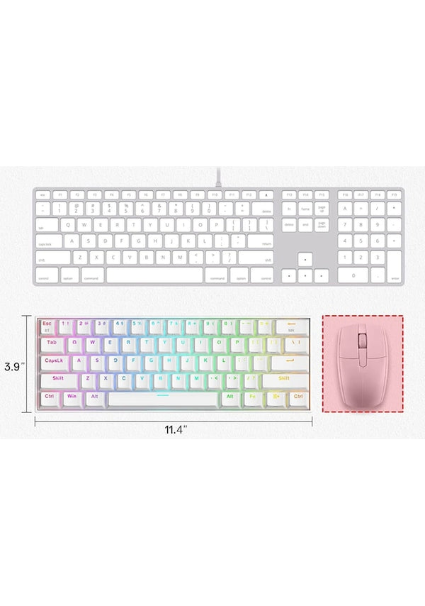 Redragon Draconic K530 PRO Beyaz RGB %60 TKL Brown Switch Kablosuz Mekanik Oyuncu Klavyesi