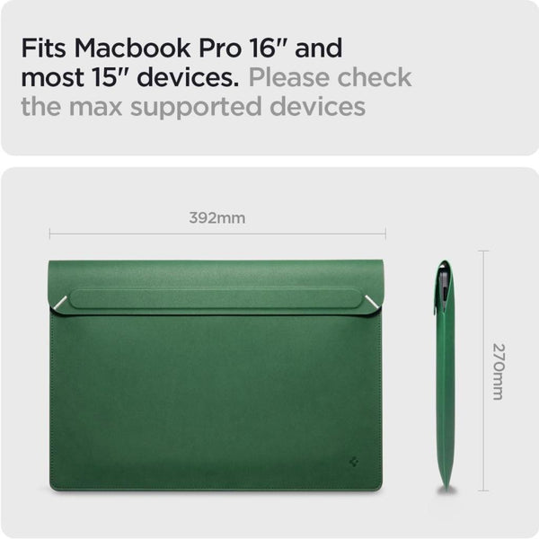 Spigen 16'' / 15'' MacBook & Notebook Laptop Taşıma Çantası Valentinus S JeJu Green