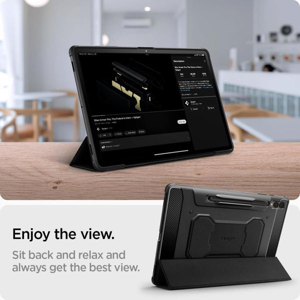 Spigen Galaxy Tab S10 Plus / Tab S9 Plus Kılıf Rugged Armor Pro Black