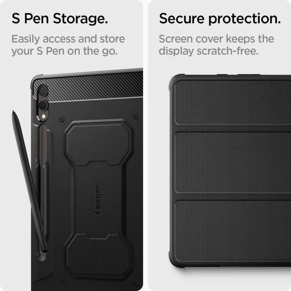 Spigen Galaxy Tab S10 Plus / Tab S9 Plus Kılıf Rugged Armor Pro Black