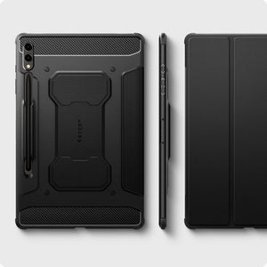 Spigen Galaxy Tab S10 Plus / Tab S9 Plus Kılıf Rugged Armor Pro Black