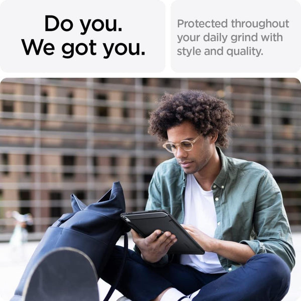Spigen iPad 11'' (2025) / 10.9'' 10.nesil (2022) ile uyumlu Kılıf Rugged Armor Matte Black
