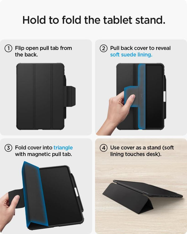 Spigen iPad Air 13'' M3 (2025) / M2 (2024) Kılıf Rugged Armor Pro Black