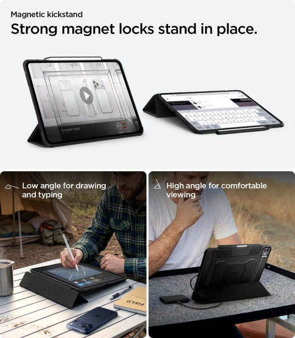 Spigen iPad Pro 11'' M5 (2025) / 11'' M4 (2024) Kılıf Rugged Armor Pro Black