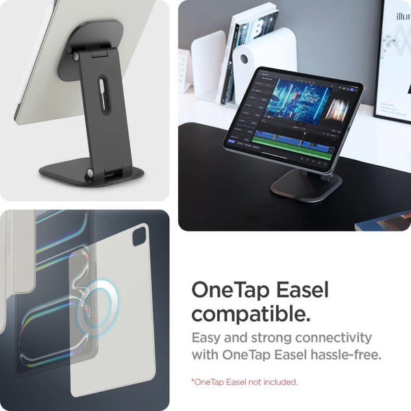 Spigen iPad Pro 13\'\' (2024) Kılıf Air Skin Folio OneTap Metal Ring MagFit Gray