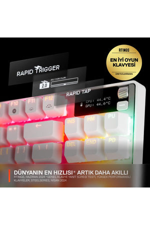 SteelSeries Apex Pro TKL Gen 3 Beyaz RGB OmniPoint Switch Kablolu Mekanik Oyuncu Klavyesi Teşhir