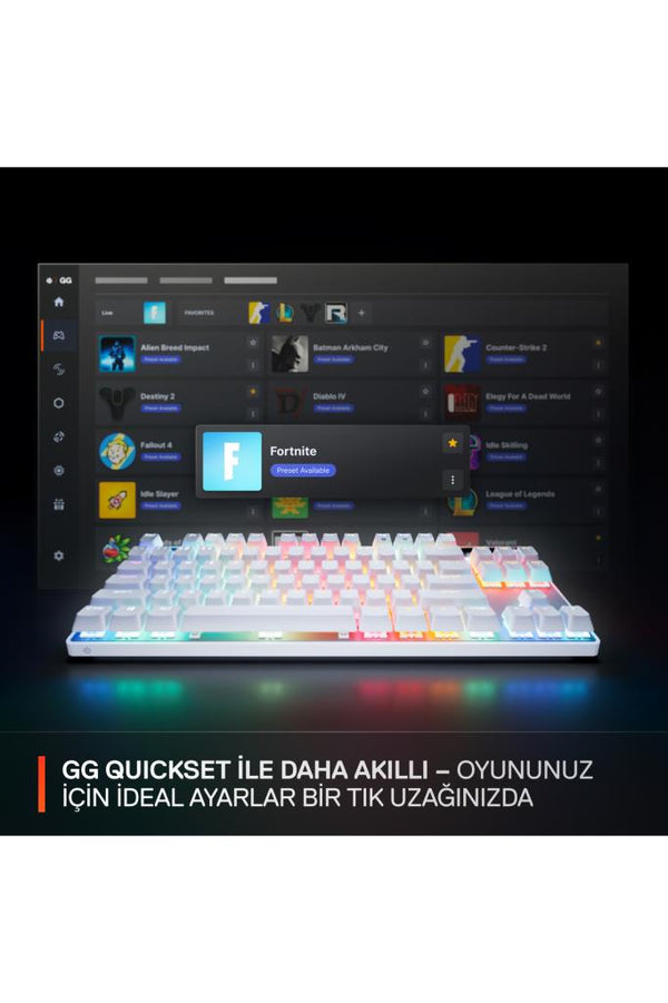 SteelSeries Apex Pro TKL Gen 3 Beyaz RGB OmniPoint Switch Kablolu Mekanik Oyuncu Klavyesi Teşhir