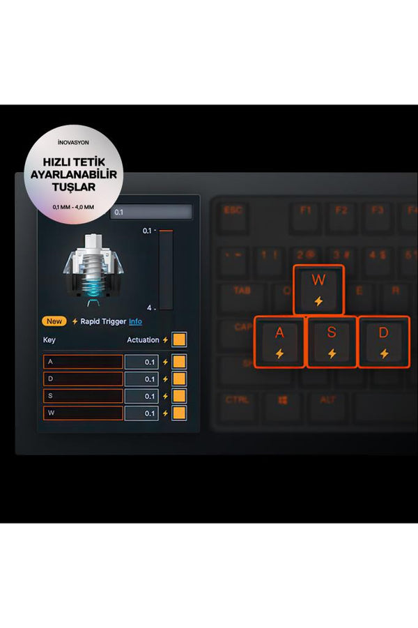 SteelSeries Apex Pro TKL Gen 3 Beyaz RGB OmniPoint Switch Kablolu Mekanik Oyuncu Klavyesi Teşhir