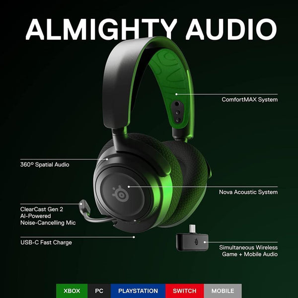 SteelSeries Arctis Nova 7X Siyah Kablolu/Kablosuz Kulak Üstü Oyuncu Kulaklığı