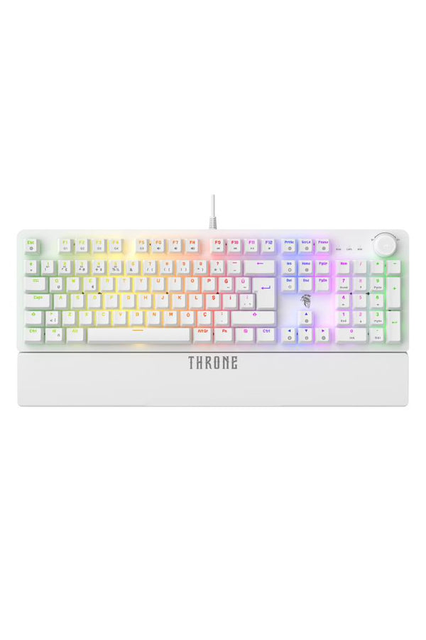 Throne Lumina K1 Argb Red Switch - Makro Yazılım - Bilek Desteği - Full Anti-Ghosting 104 Tuşlu Mekanik Klavye Teşhir