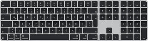 Apple Touch ID özellikli ve Sayısal Tuş Takımlı Magic Keyboard: Bluetooth, şarj edilebilir. Apple çipe sahip Mac bilgisayarlarla çalışır; Türkçe F Klavye, Siyah tuşlar (USB-C)
