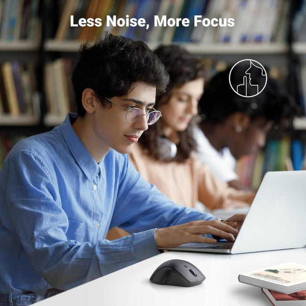 UGREEN Kablosuz Ergonomik Fare, USB Alıcılı 2.4GHz 4000 DPI Sessiz İnce Kablosuz Bluetooth Fare, Tablet,PC,Dizüstü Bilgisayar ile Uyumlu