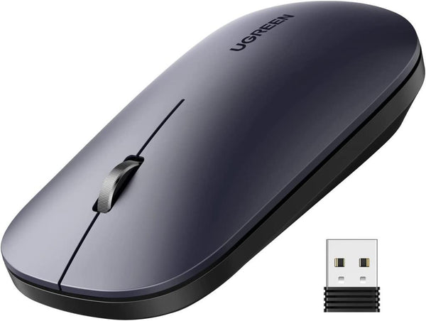 Ugreen Kablosuz Ergonomik Fare, Usb Alıcılı 2.4Ghz 4000 Dpı Sessiz İnce Kablosuz Bluetooth Fare, Tablet,Pc,Dizüstü Bilgisayar İle Uyumlu.