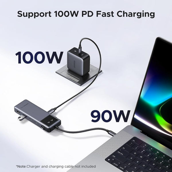 UGREEN Uno USB C Hub 10Gbps 4K@60Hz HDMI LED Ekran 2xUSB-A 2xUSB-C PD 100W