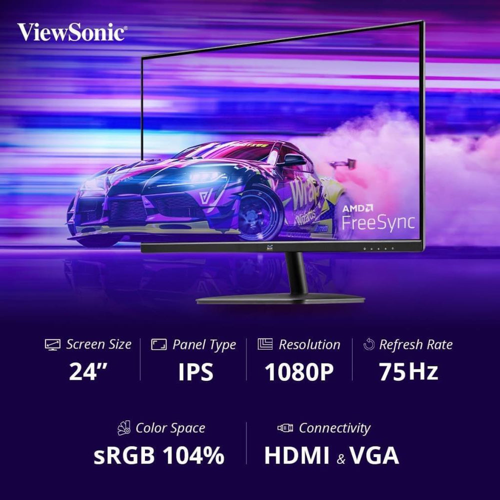 Viewsonic 23.8 Vıewsonıc VA2432-H Fhd IPS 75HZ 4ms HDMI VGA
