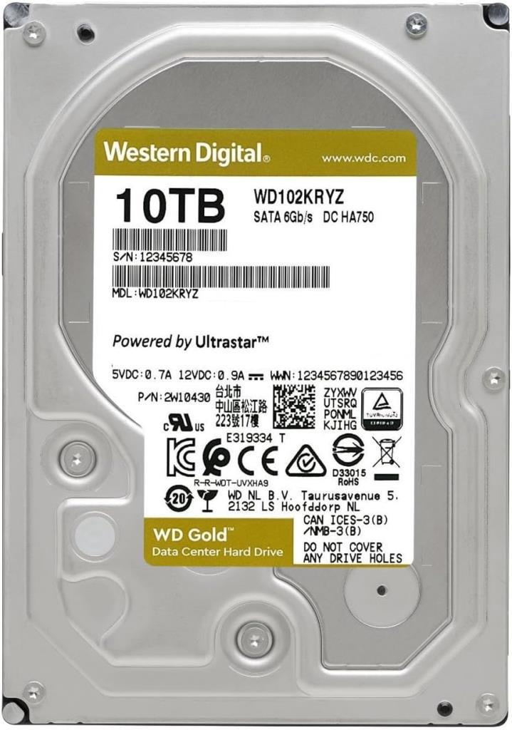 Western Digital Gold WD102KRYZ SATA 3.0 7200 RPM 3.5" 10 TB Harddisk